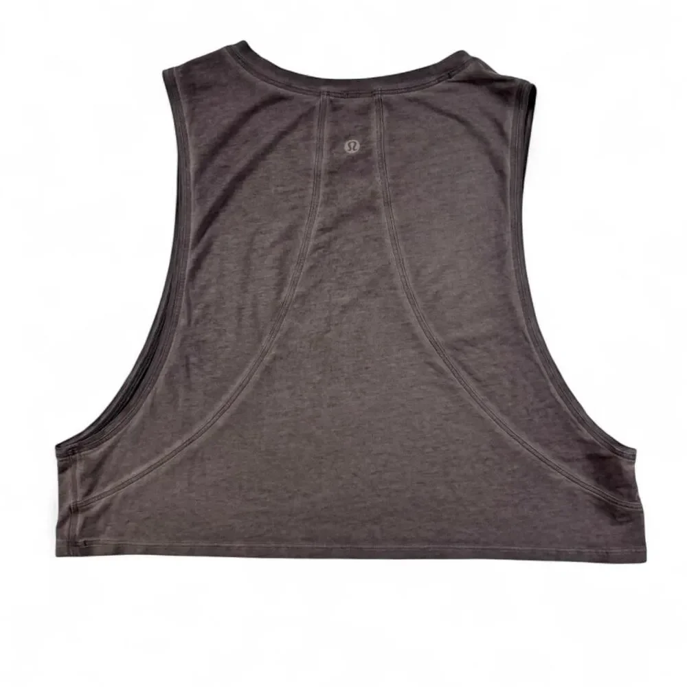 Lululemon Grey Cropped Tank Top Size 10 | Athletic Workout